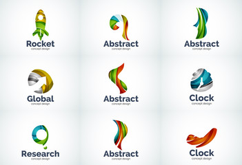Vector set of abstract unusual internet logos
