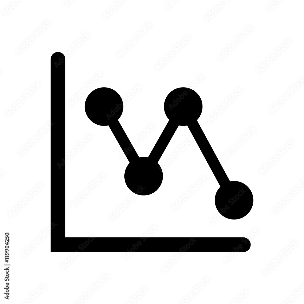 Poster declining graph line icon