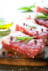 Raw beef steak