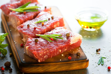 Raw beef steak
