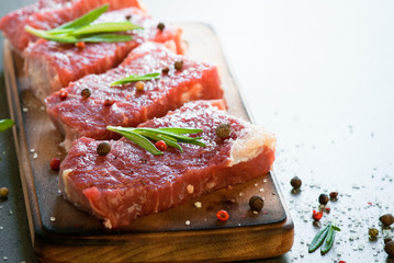 Raw beef steak