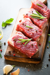 Fototapeta na wymiar Raw beef steak