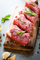 Raw beef steak