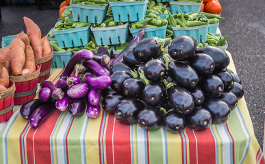 Eggplants
Eggplants for sale at a Mexican produce stand at a local farmers market.
