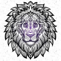 Detailed Lion in aztec style