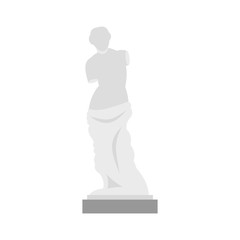 Statue of Venus de Milo icon in flat style on a white background vector illustration