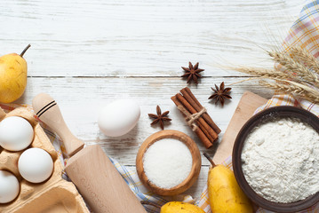 Ingredients for cooking autumn baking.