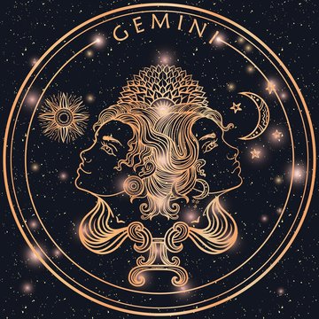 Naklejki Hand drawn line art of zodiac cancer. Vector