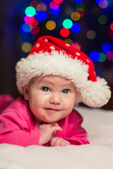 Baby in santa hat