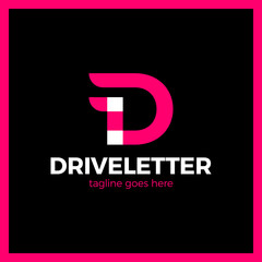 D letter logo with a two wing. Font style, vector design template elements for your application or corporate identity. Dynamic drive  logotype