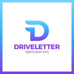 D letter logo with a two wing. Font style, vector design template elements for your application or corporate identity. Dynamic drive  logotype