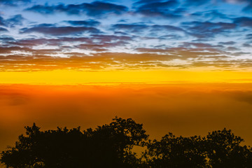 Sun and cloud at sunrise time at Doi Luang Chiang Dao, Chiang Ma