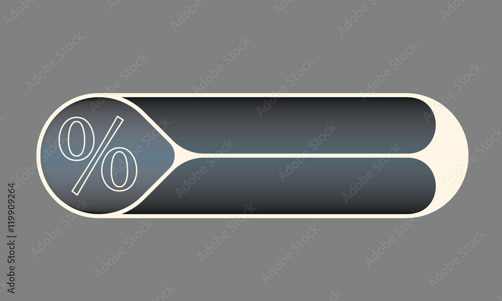 Poster vector double buttons for your text and percent symbol