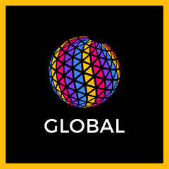 Triangle Pixel Global Media Logo Template