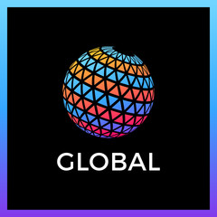 Triangle Pixel Global Media Logo Template