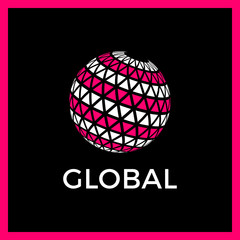 Triangle Pixel Global Media Logo Template