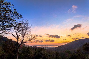 sunrise at Chalong bay see from hilltop