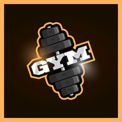 Logo for fitness and gym. Fitness center. Emblems, labels, badges, logos. T-shirt design. Creative logo sport style