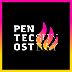 Vector illustration logo of Pentecost Holy spirit Flame. Fire logotype