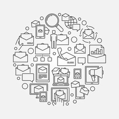 E-mail circular outline symbol