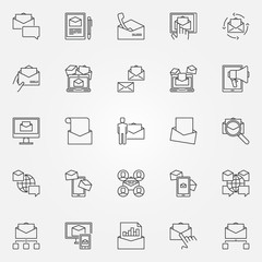 Email marketing line icons