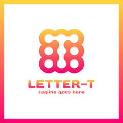 Letter T dots logo design, technology, electronics, digital logotype