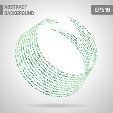 Digital code background, abstract vector illustration. Binary computer code. Digital ring