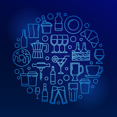 Cafe and bar colorful illustration