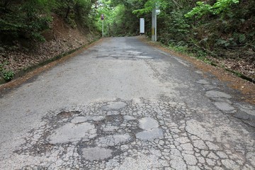 Fototapeta premium Road damage in Japan