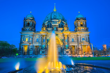 Berliner Dom at night in Berlin, Germany © orpheus26