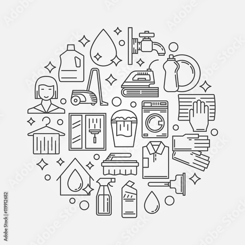 "Vector cleaning service illustration" Imágenes de archivo y vectores libres de derechos en