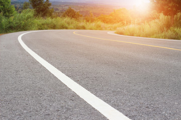 Asphalt texture with road markings background