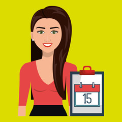 woman clipboard tool app vector illustration eps 10