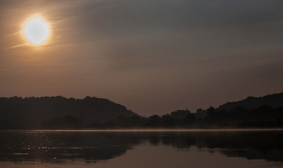 Foggy river in the morning
