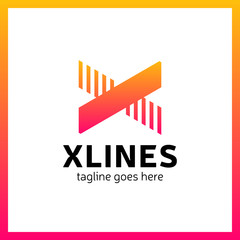 Abstract letter sport X logo design template,fast speed moving,quick energy sign