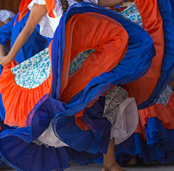 Background with a Costa Rican dancers