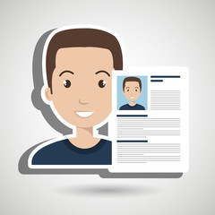 cv resume man icon vector illustration graphic