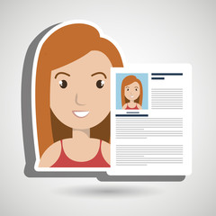 cv resume woman icon vector illustration graphic