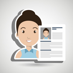 cv resume woman icon vector illustration graphic