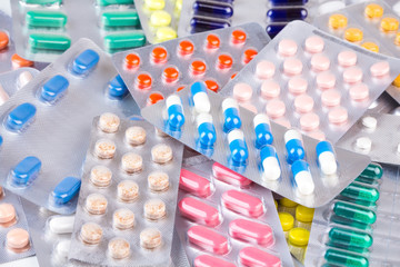 Bunch of medicines in aluminum container
