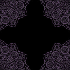 Black Background with Decoration Ornament Pattern - Arabic, Isla