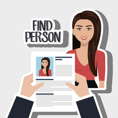 woman find person hands vector illustration graphic
