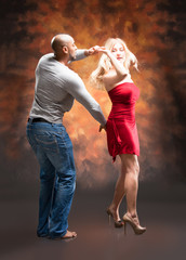 Young couple dances Caribbean Salsa