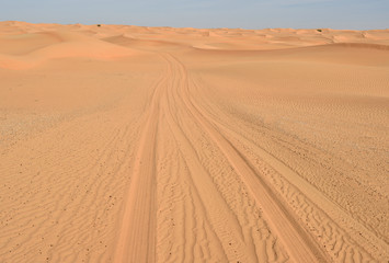 Fototapeta na wymiar Spuren in der Wüste