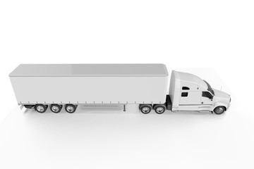 Big Truck Trailer - on white background