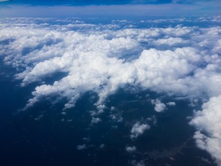 Sea of ​​clouds that look from the sky