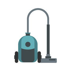 Vacuum cleaner icon in flat style isolated on white background. Home appliances symbol vector illustration