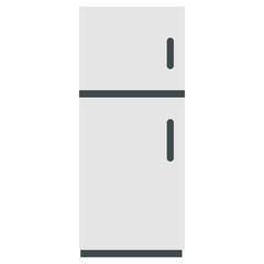 Refrigerator icon in flat style isolated on white background. Home appliances symbol vector illustration