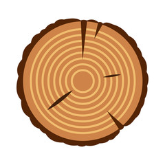 Stump icon in flat style isolated on white background. Tree symbol vector illustration