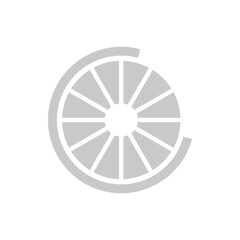 Sign incomplete download icon in flat style isolated on white background. Loading symbol vector illustration